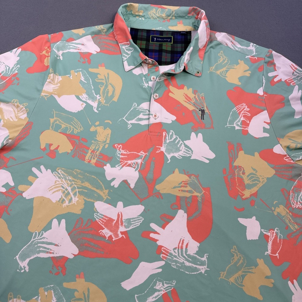 William Murray GOLF Polo Shirt Mens 2XL GOLF  Print  Performance Stretch